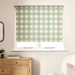 Argos Home Check Blackout Green Roller Blind - 180cm - thumbnail 1