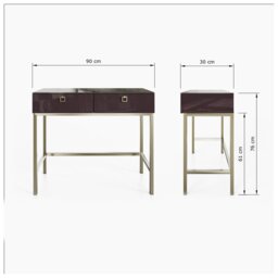 Frank Olsen Lyra 2 Drawer Console Table - Plum Black - thumbnail 2