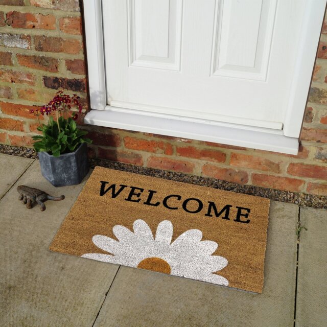 Primeur Mighty Mats Welcome Daisy Natural Doormat - 60x40cm - image 1