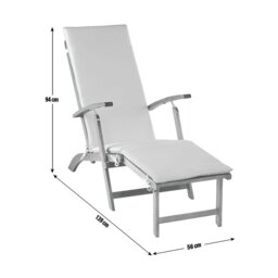 Argos Home Folding Wooden Sun Lounger - Cream - thumbnail 2
