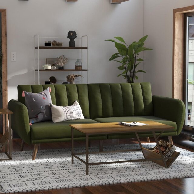 Novogratz Brittany Fabric Clic Clac Sofa Bed - Green - image 1