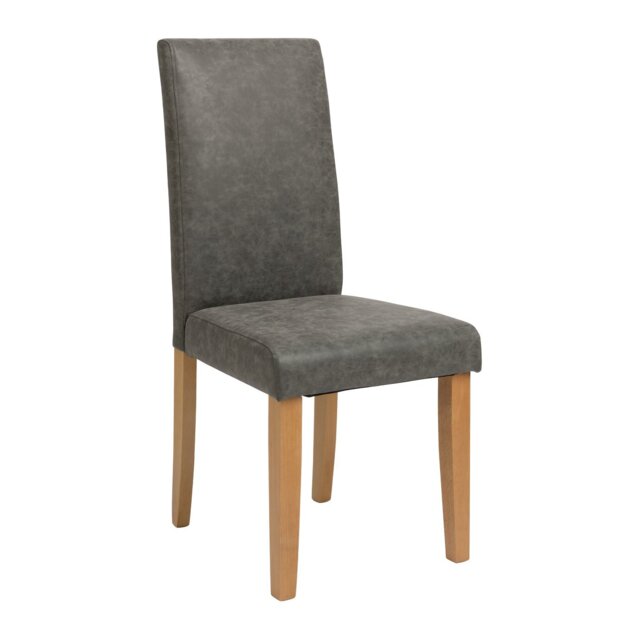 Argos Home Pair of Faux Leather Dining Chair - Charcoal - image 1