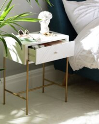Habitat Barcelona 1 Drawer Bedside Table - White - thumbnail 2