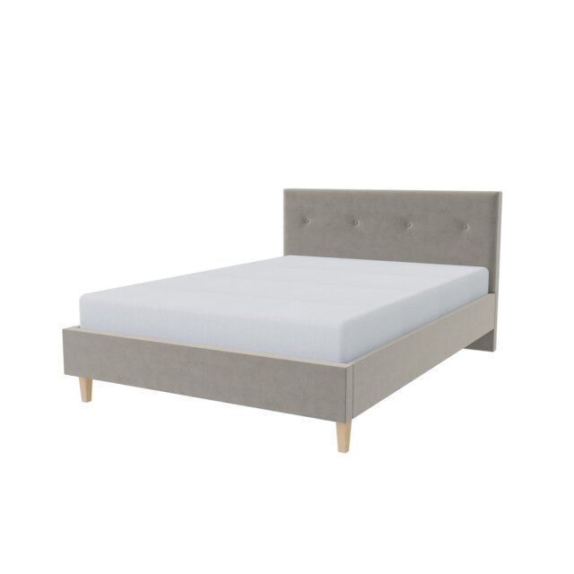 Millbrook Taylor Kingsize Velvet Bed Frame-Natural - image 1
