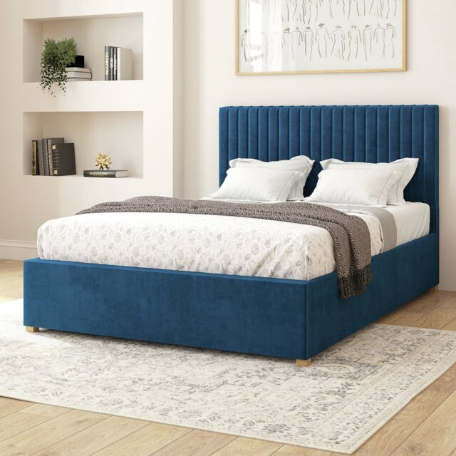 Aspire Grant Single Adjustable Bed with Mattress - Navy - image 1