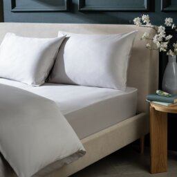 Habitat Cotton 800 TC Extra Deep Grey Fitted Sheet - King - thumbnail 2
