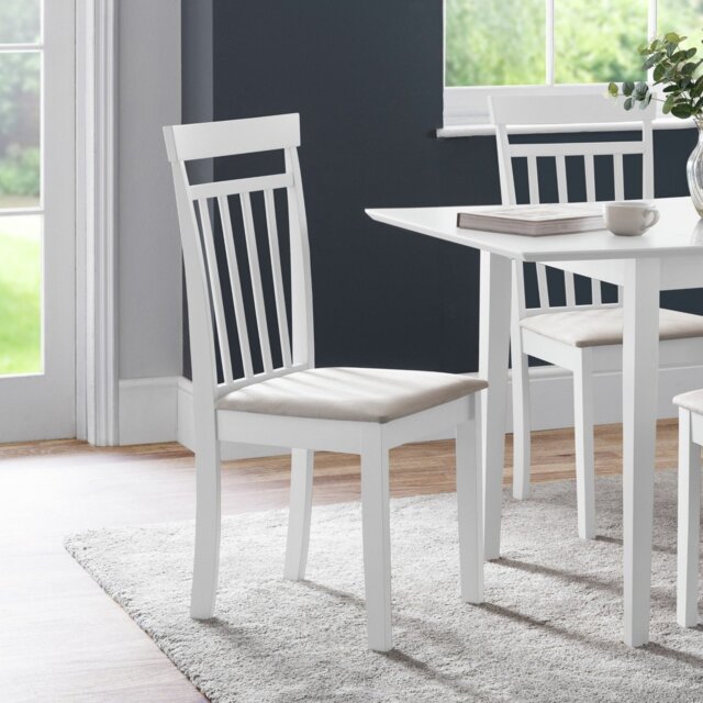 Julian Bowen Coast Pair of Dining Chairs - White - image 1