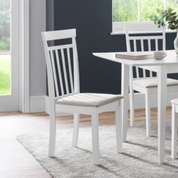 Julian Bowen Coast Pair of Dining Chairs - White - thumbnail 1