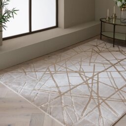 Asiatic Aurora Mica Metallic Gold Short Pile Rug - 120x170cm - thumbnail 1