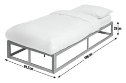 Argos Home Platform Single Metal Bed Frame - Black - thumbnail 2