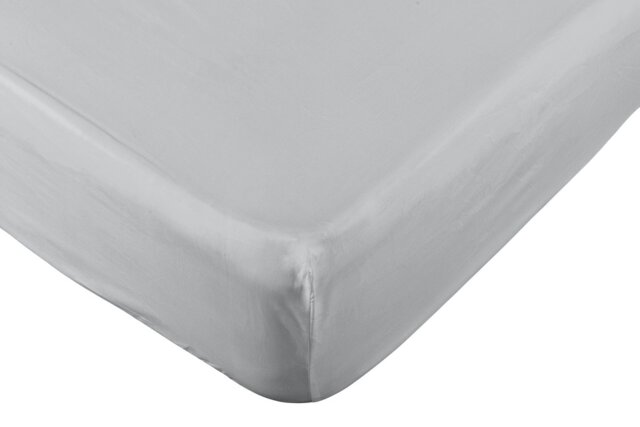 Habitat Pure Cotton 200TC Grey Fitted Sheet - Single - image 1