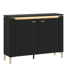 Furniture To Go Genoa 2 Door Sideboard - Black Matt/Gold - thumbnail 2