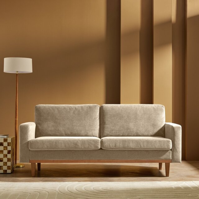 Habitat Della Fabric 3 Seater Sofa - Natural - image 1