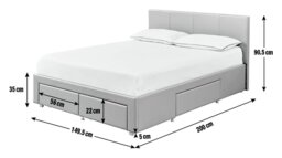 Argos Home Lavendon 4 Drawer Double Bed Frame - Grey - thumbnail 2
