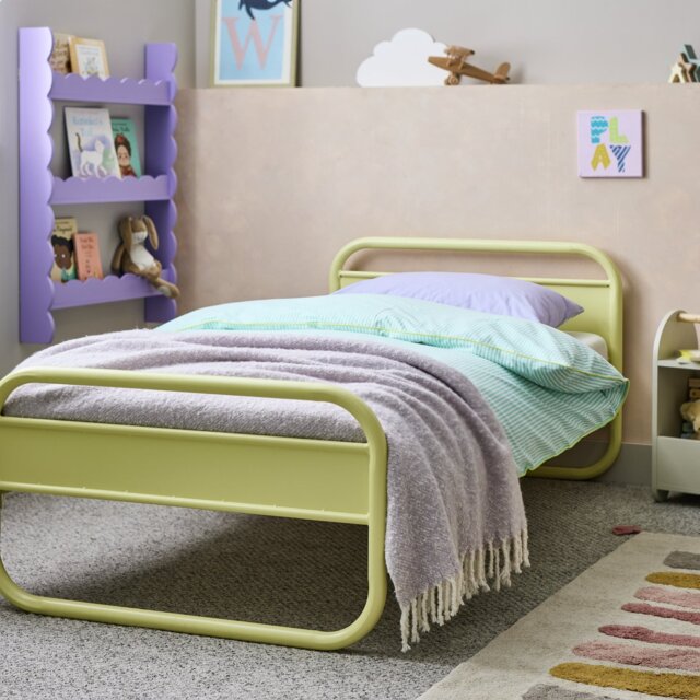 Habitat Kids Rory Curved Single Metal Bed Frame -Yellow - image 1