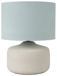 Pacific Kai Textured Ceramic Table Lamp - Duck egg & Natural - thumbnail 2