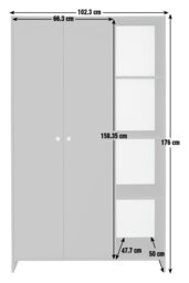 Argos Home Seville 2 Door Open Shelf Wardrobe - Anthracite - thumbnail 2