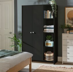 Argos Home Seville 2 Door Open Shelf Wardrobe - Anthracite - thumbnail 1