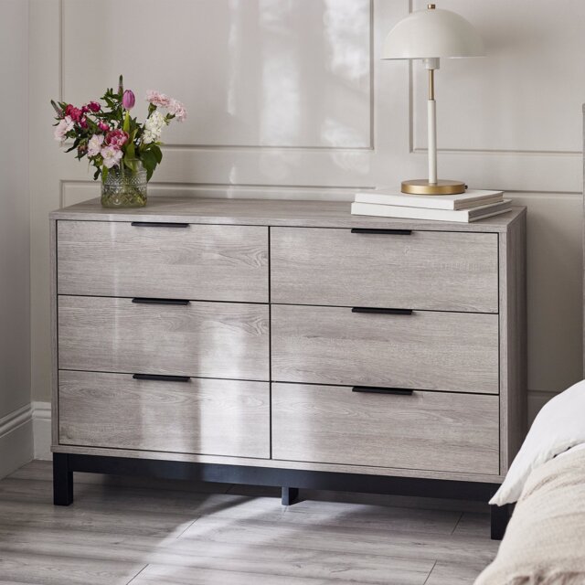 Julian Bowen Bali Wide 6 Drawer Chest - Grey - image 1