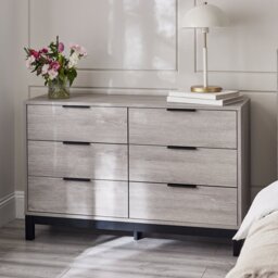 Julian Bowen Bali Wide 6 Drawer Chest - Grey - thumbnail 1