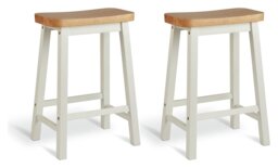 Habitat Pair of Saddle Bar Stools - Two Tone - thumbnail 1
