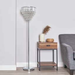 BHS Monroe 3 Light Multihead Floor Lamp - Chrome - thumbnail 1
