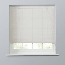 Little Black Book Bamboo White Roller Blind - 90cm
