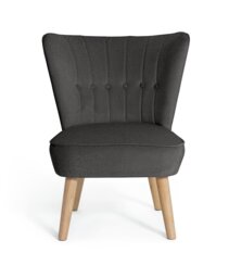 Argos Home Alexis Velvet Cocktail Chair - Charcoal - thumbnail 1