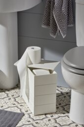 Habitat Tongue & Groove Toilet Roll Holder - White - thumbnail 2