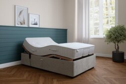 Mibed Essential Small Double Adjustable Bed & Mattress -Grey