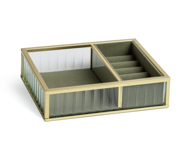 Habitat Ribbed Glass Jewellery Box - image 1