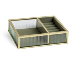 Habitat Ribbed Glass Jewellery Box - thumbnail 1