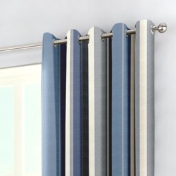 Fusion Whitworth Striped Eyelet Curtains - Blue - 229x229cm - thumbnail 2