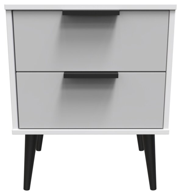 Livara Ready Assembled Bergen Bedside Table - Grey & White - image 1