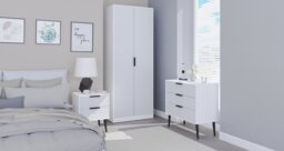Livara Ready Assembled Bergen Bedside Table - Grey & White - thumbnail 2