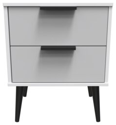 Livara Ready Assembled Bergen Bedside Table - Grey & White - thumbnail 1