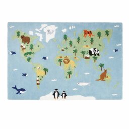 Great Little Trading Company Space Explorer Navy Blue Wool Rug - 180x120cm - thumbnail 2