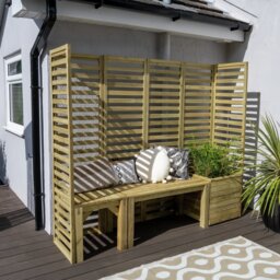 Forest Garden 3 Seater Wooden Garden Patio Set - Natural - thumbnail 1