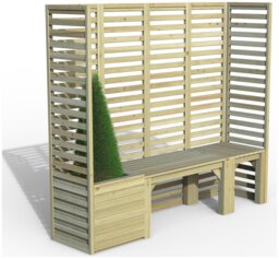 Forest Garden 3 Seater Wooden Garden Patio Set - Natural - thumbnail 2