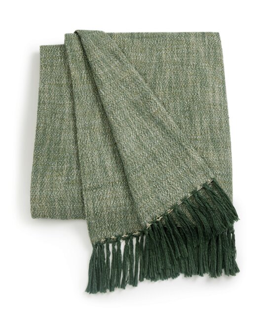 Habitat Woven Throw - Green - 125x150cm - image 1