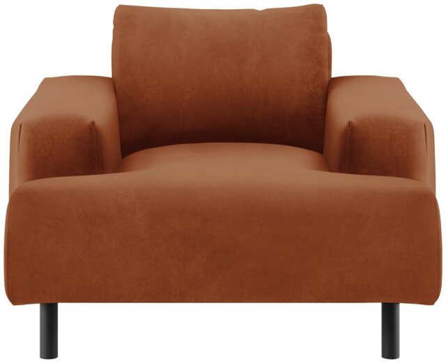 Habitat Julien Velvet Armchair - Orange - image 1