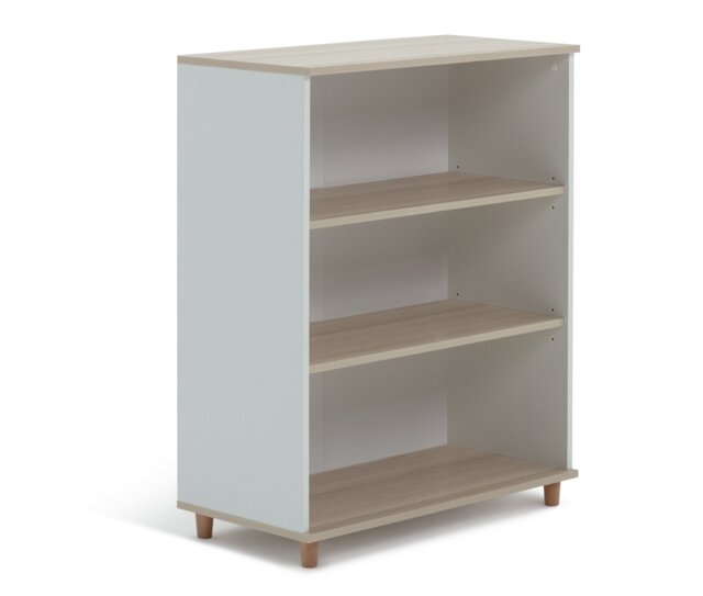 Habitat Melby Deep Bookcase - White & Acacia - image 1