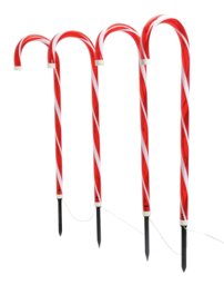 Habitat Pack of 4 Christmas Candy Canes Path Finder Lights - thumbnail 1