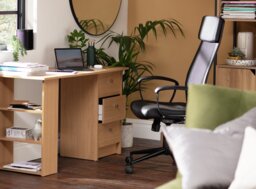 Argos Home Malibu 3 Drawer Office Desk - Natural - thumbnail 2