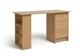 Argos Home Malibu 3 Drawer Office Desk - Natural