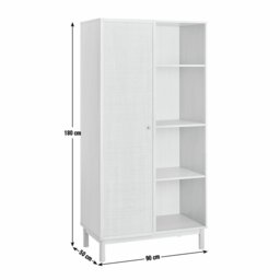 Habitat Simone 1 Door 4 Shelves Wardrobe - Oak - thumbnail 2