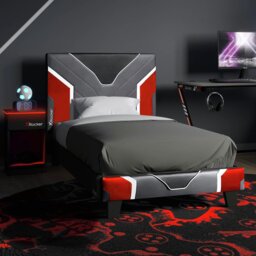 X Rocker Chromis Single Bed in a Box with Mattress - Red - thumbnail 1