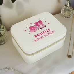 Personalised Message Cowgirl Travel Jewellery Box - thumbnail 2