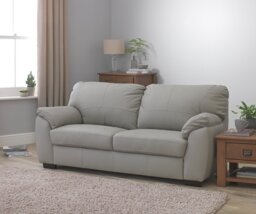 Argos Home Milano Leather 3 Seater Sofa - Light Grey
