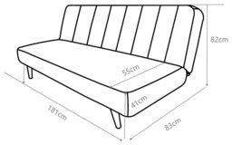 Argos Home Denzel Fabric Clic Clac Sofa Bed - Navy - thumbnail 2